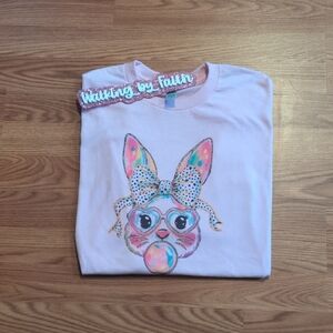 Walking by Faith Pink Bunny T-Shirt